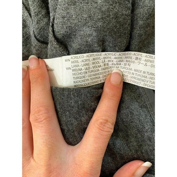 Zara WB Womens Solid Gray Long Sleeve Wool Cardigan Sweater Top Large - Picture 6 of 6